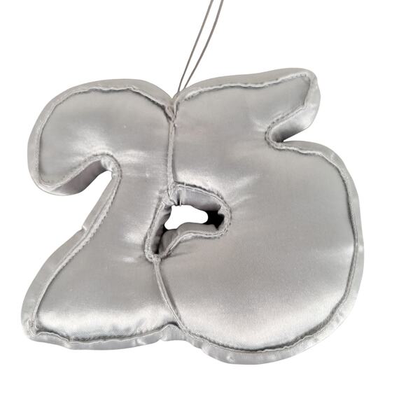 Amscan Silver 25th Anniversary Plush Hanging Decoration Party Decor Birthday - Picture 1 of 7